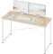 WOLTU Schreibtisch, Computertisch 140x60 cm Bürotisch, PC Tisch, mit Metallgestell, für Büro Homeoffice Arbeitszimmer Schlafzimmer, aus Holzwerkstoff, Helle Eiche