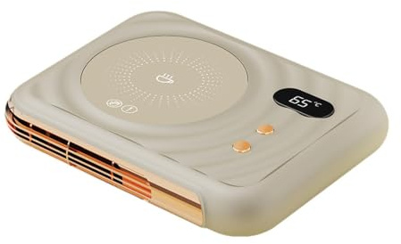 LOVIVER Tassenwärmer, Milch, Tee, Wasser, Tassenheizung, Display 2 in 1, Smart, elektrischer Getränkewärmer, Teller, Tassenwärmer für den Schreibtisch, Beige