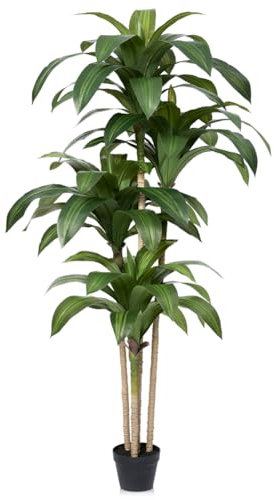 Verinatural Plantas Artificiales Decorativas 180 CM- Dracaena Artificial Grande con Hojas Verdes, UV Resistente Planta Artificial Realista y Durable - Oficina Hogar Salón Terraza para Decorativas