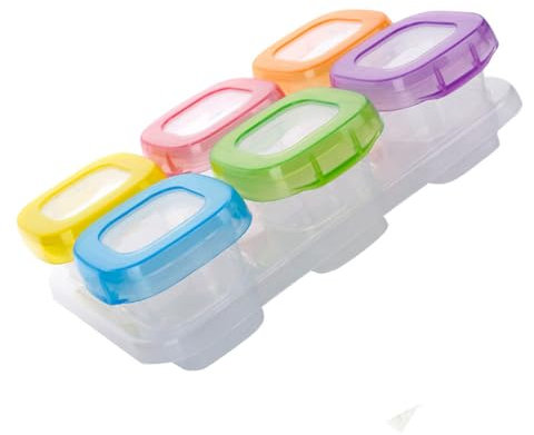 ibasenice 6stücke Einfrierbehälter Gefrierwürfel Tablett Für Babynahrung Vorratsbehälter Mit Dichtungsring Luftdicht Und Mikrowellen Und Spülmaschinenfest