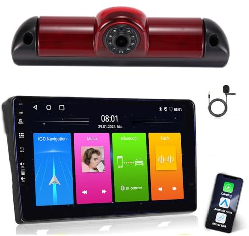 Android Autoradio mit GPS Navigation + HD Bremsleuchte Rückfahrkamera für Fiat Ducato carado 250 X250 X251 290 290X/E-Ducato Maxi/140 Multijet/Citroen Jumper 244 Z 250 2500 L/Peugeot Boxer/Opel Movano