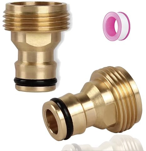 2 Stück Gartenschlauch Schnellkupplung 3/4 Zoll männlicher Schlauchhahn-Verbindungsstück, Wasserrohr-Fitting, Garten-Hahn-Verbindungsstück, männliche Bewässerung Fittings für Gewindehahn Adapter