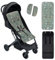 Interbaby Universal-Sitzauflage für Kinderwagen, für den Sommer, Safarigrün, atmungsaktiv und bequem, Bezug für Kinderwagen, 100% Baumwolle, 84 x 34 cm, Sicherheitsgurte