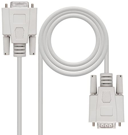 PRENDELUZ 1,8 m langes Null Modem-Kabel DB9/M-DB9/H für die Kommunikation zwischen Computern und seriellen Geräten, ideal für Datenübertragung und Konfiguration.