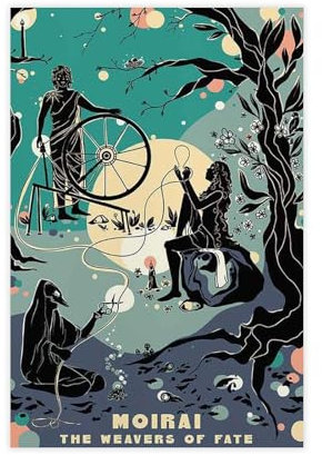 VBQHIR Moirai, The Weaver of Fate Leinwand-Poster, Wandkunstdruck, Bild, Gemälde, 20 x 30 cm