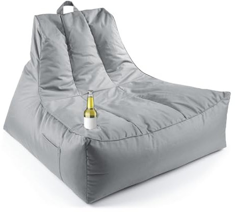 LUMALAND Premium Lounge-Sessel | Outdoor Liege Sitzsack & Indoor Sessel in 1 | XXL Lounge Gartenmöbel mit Füllung & Getränkehalter – für Wohnzimmer & als Balkonmöbel | Gartenlounge Bean Bag wasserfest