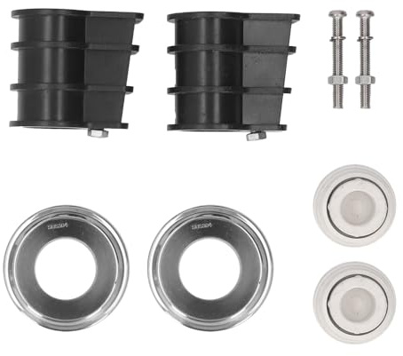 Cocoarm Kit di Ancoraggio della Scala della Piscina, Protezione Completa con Ancore con Binario a Mano, Acciaio Inossidabile 304, Cuscinetti Anticrellie, Accessori per Tubi da 42 Mm