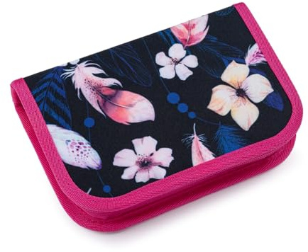 TOPGAL Federmäppchen für Mädchen/Kinder mit Zwei Klappen, gepolstert, mit Stundenplan und Gummischlaufen. (Penn 23006)