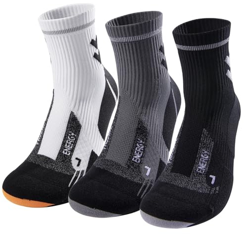 Fauzauk-Pro Mens Ankle Running Socks 3 Pairs Cushioned Compression Socks Anti-Blister Sports Sock for Hiking Cycling Running