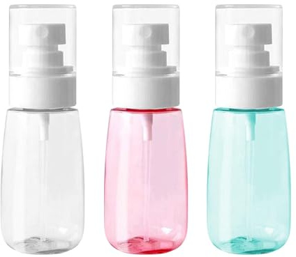 YUNHOLO 3 Pack Small Spray Bottle, 2oz 60ml Fine Mist Travel Spray Bottle, Refillable Travel Containers, Plastic Hair S-pray Bottle Sprayer for Perfume Skincare Makeup Lotion Essential Oils