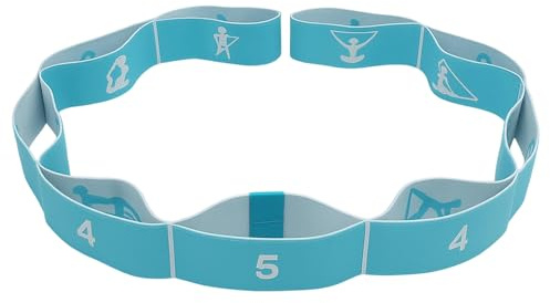 Yoga Stretching Band, Yoga Stretching Strap met 9 Lussen, Stretch Gurt, Fitness Stretchband, Fitness-Gummiband Segmentiertes Widerstandsband für Pilates Tanz Gymnastik Effektives Dehnung