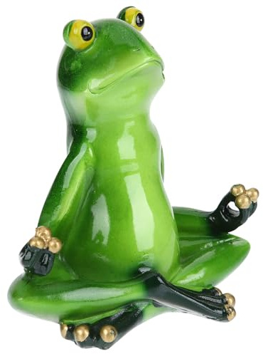 MUELODSIC Yoga Frosch Figur Harz Tierdeko Schreibtisch Deko Kreative Wohnraumdekoration Geschenk