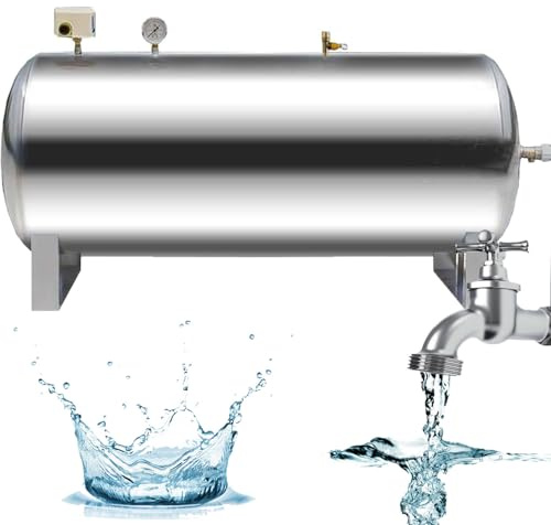 GBHJJ DruckbehäLter Druckkessel,für Brunnenpumpe/Wassersystem, Horizontaler WasserdruckbehäLter-Blaseninstallationssatz Aus Edelstahl, für Haus/Garten 100L/55x75cm