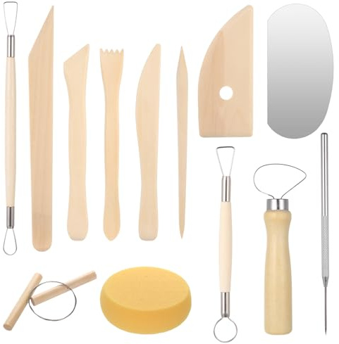 13 stycken modelleringsverktyg, polymerlera set, töpferverktyg set, modelleringsverktygset, modellermassa verktyg, keramik och lera skulpteringsverktyg för DIY konsthantverk modellering formgivning