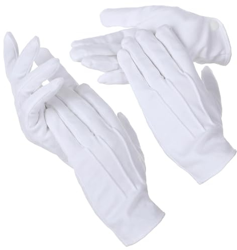 2 par vita uniformerande marschhandskar, vita mjukt sydda handskar för kvinnor män, handskar med hög elasticitet för uniformklänning för hantering av bröllpsklänning, polis, begravningspersonal