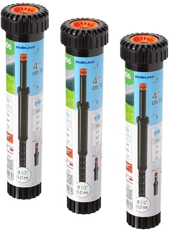 Claber 50945 90006 Irrigatore Pop-Up Regolabile, Nero/Arancione (Confezione da 3)