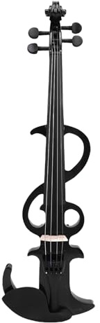 FAUOSWUK Violon électrique Noir 4/4, Matériau de qualité Supérieure, Beau Design, Kit Complet, Violon électrique pour Débutants et Adultes