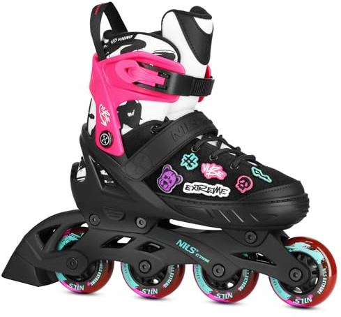 Inliner VERSTELLBAR | ABEC-5 Kugellager Inline-Skates | für Kinder & Jugendliche | Größen: 29-32, 33-36, 37-40, 40-43 | Nils Extreme Vibe