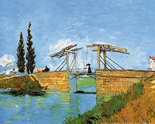 1art1 Vincent Van Gogh Poster Die Brücke Von Langlois Bei Arles Und Dame Mit Regenschirm, 1888 Kunstdruck Bild 50x40 cm
