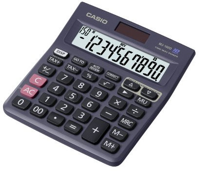 Casio MJ-100D-S-EH - Calculadora (pantalla de 10 dígitos, 16,6 x 16,4 x 3,4 cm, pilas y solar)