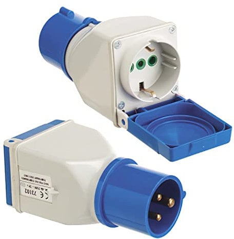 WOLFPACK LINEA PROFESIONAL - Adaptador Industrial Cetac Schuko Simple 2p Con Tapa