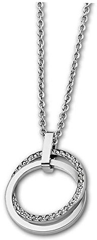 Lotus Style Halskette für Damen aus Edelstahl mit Zirkonia in der Farbe Silber, Durchmesser: 50 cm, LS1780-1/1