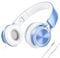 Ailihen MS300 Wired Headphones with Microphone for Chromebook Laptop Computer Smartphone, 3.5mm Jack Foldable Lightweight Headset for School Girls Boys Teenager Online Classroom (Blue)