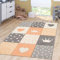 TT Home Kinderzimmer Teppich Junge Mädchen Kinderteppich Punkte Herz 3D Optik Pastell, Farbe: orange, Größe:80x150 cm