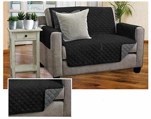 heimtexland Wende Sofa Schonbezug Schwarz 2-Sitzer Überwurf 190x223 cm Sofaschoner Typ646