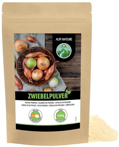 Alpi Nature Zwiebelpulver 1kg, Zwiebelpulver gemahlen, Zwiebeln getrocknet, gemahlene Zwiebeln