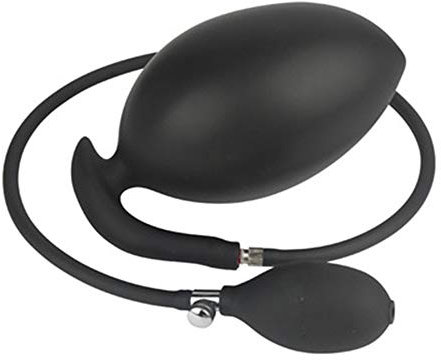 ChicLSQ Riesige Silikon Aufblasbare Anal Plug Big Butt Plug Prostata Massager Vagina Pumpe Anus Expansion Anal Sex Spielzeug, Schwarz