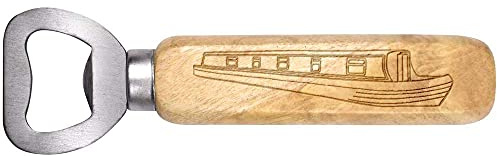 Azeeda 'Canal Boat' Wooden Bottle Opener (BO00056056) | Handheld Bar Tool for Beer, Soft Drinks, Kitchens and Home Bars
