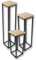 holz4home® Dekoständer aus MDF I Blumenständer MDF Sonoma Eiche I Pflanzentreppe Industrial Style mit Metallgestell I Fertig montiert I Für Wohnzimmer, Küche, Büro, Flur mit Vintage Stil (3-TLG. Set)