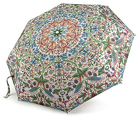 Morris & Co. Minilite Regenschirm, Erdbeerdieb, cremefarbener Druck, starker, leichter, windabweisender Rahmen, mehrfarbig, Einheitsgröße, Klassisch