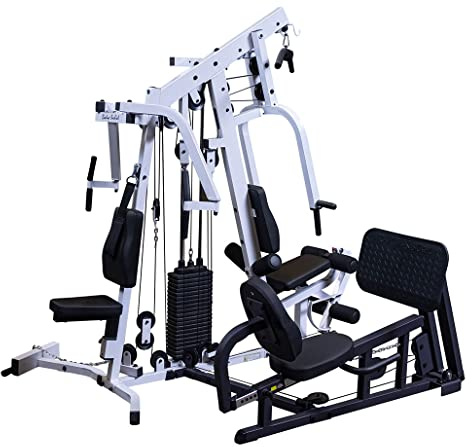 Body-Solid (EXM2500LPS) Multi-Station Home Gym Machine, Arm & Leg Strength Training Functional Exercise Workout Station, 210lbs. Weight Stack with Leg Press