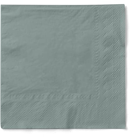MANK Serviette in GRAU aus 3-lagigem Tissue, 40x40 cm, 1/4 Falz, 100 Stück, elegante Papierservietten für Hochzeit, Party, Gastronomie, Restaurant, Bar & Events