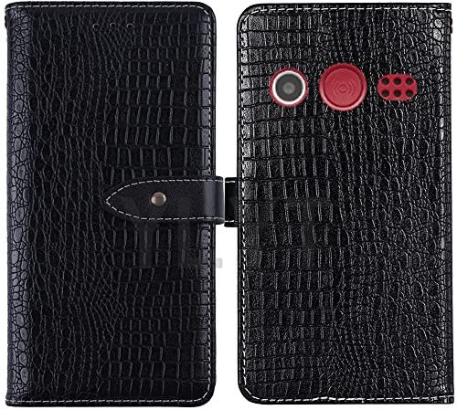 AODATU Flip Case Etui Schwarz Leder Tasche Schutz Hülle Für Doro Primo 366 2.3 inch Handy Horizontale Standfunktion Magnetverschluss Strapazierfähiger Cover