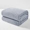 Exclusivo Mezcla Extra Large Fleece Throw Blanket, 127x178 CM Soft Jacquard Weave Waffle Pattern Throws for Sofa Settees, Mixed Navy