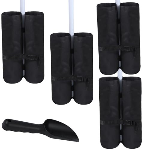 4er Set Gewichte für Pavillon,Pavillon Sandsäcke Gewicht Taschen Schwarz Sandsack für Faltpavillon Partyzelt Baldachin Gartenzelte Festzelte