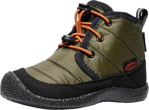 KEEN Unisex Kinder Howser 2 Chukka Waterproof Chukka Boots, Dark Olive/Gold Flame, 31 EU
