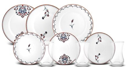 Karaca Nakkas Dessert-Set für 6 Personen, 18-teilig - Exquisite Eleganz für köstliche Nachspeisen