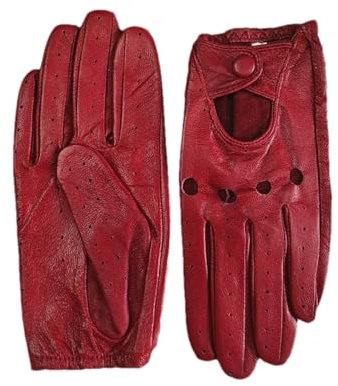 Mnjyihy Sommer Fahrerhandschuhe Aus Schaffell Für Damen Dünne Atmungsaktive Ungefütterte Farbige Lederhandschuhe Red 6.5
