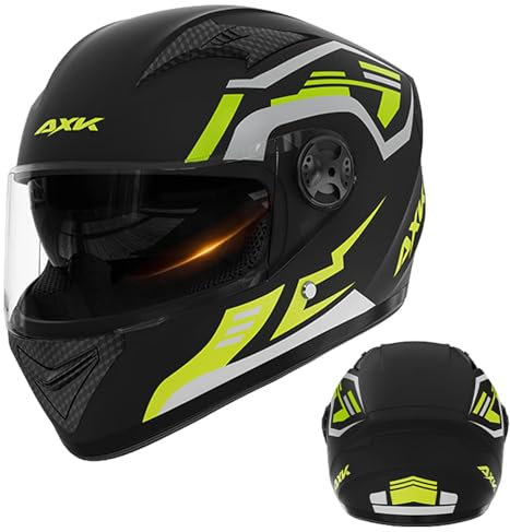 Motorrad Integral Helm Motorrad Helm Full Face Helme, Motorrad Helm Vollvisierhelm Moped Helm, Doppelvisier Motorrad Kopfbedeckung, Motorrad Kopfbedeckung Mit Doppelvisier Kopfumfang (54–61 cm