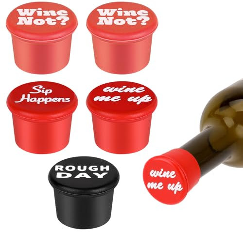Ptwola 5 Stück Silikon Kronkorken Wiederverwendbar Weinflasche Caps Bier Sealer Abdeckung für Wein, Champagner, Bier, Kohlensäurehaltige Getränke