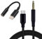 Powice AUX auf USBC Kabel 1M + USB C Klin ke Adapter, 3.5mm AUX Kabel USBC, 24Bits/48kHz USB C auf Klinke, Adapter auf Klinke USBC für iPhone 16/15 Samsung S24/S23 und Andere Android Geräte