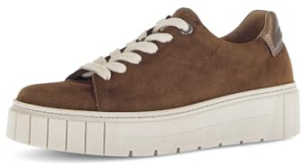 Gabor Damen Low-Top Sneaker, Frauen Halbschuhe,Komfortable Mehrweite (H),Laufschuhe,schnürschuhe,schnürer,Whisky/Fango,39 EU / 6 UK