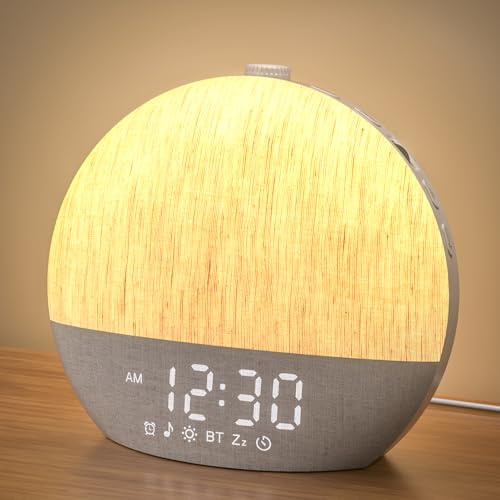 LIORQUE Reveil Lumineux Simulateur Aube, 30 Sons, Bluetooth, 17 Effets