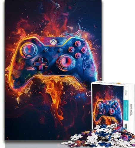 1000 Teile für Teenager Gaming-Controller Bunte Puzzles für Teenager 1000 Teile Familienspiel Stressabbau schwierige Herausforderung Wichtelgeschenke (26x38cm)
