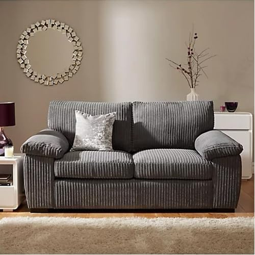 Eco Living Amalfi Jumbo Cord Fabric Sofa Collection – 2–Seater – Grey