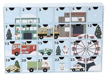 VERTBAUDET Calendrier de l'Avent avec Jouets Bébé Bois FSC Véhicules TU